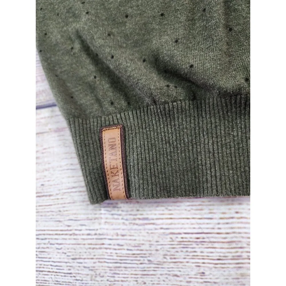 NAKETANO Brave New World Size Large Green with Polka Dots Pullover 100% Cotton